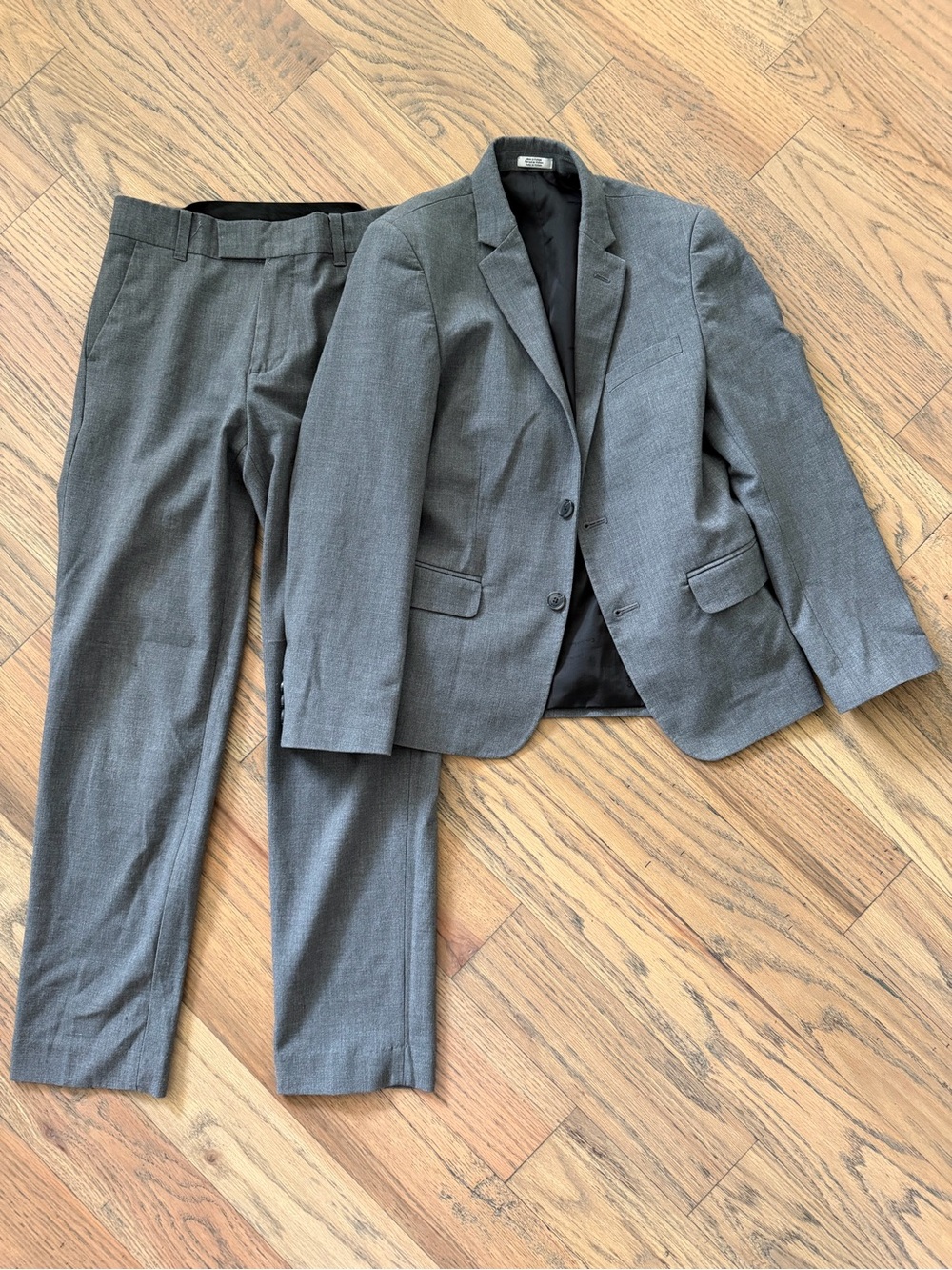 Boys Gray Two-Piece Suit Jacket & Pants